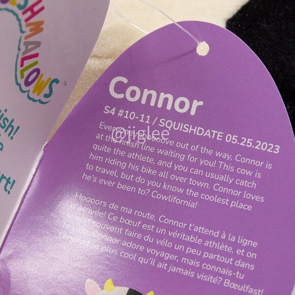 4" Connor the Cow Easter Spring Squishmallows Edition Plush Stuffed Toy BNWT - Picture 4 of 4